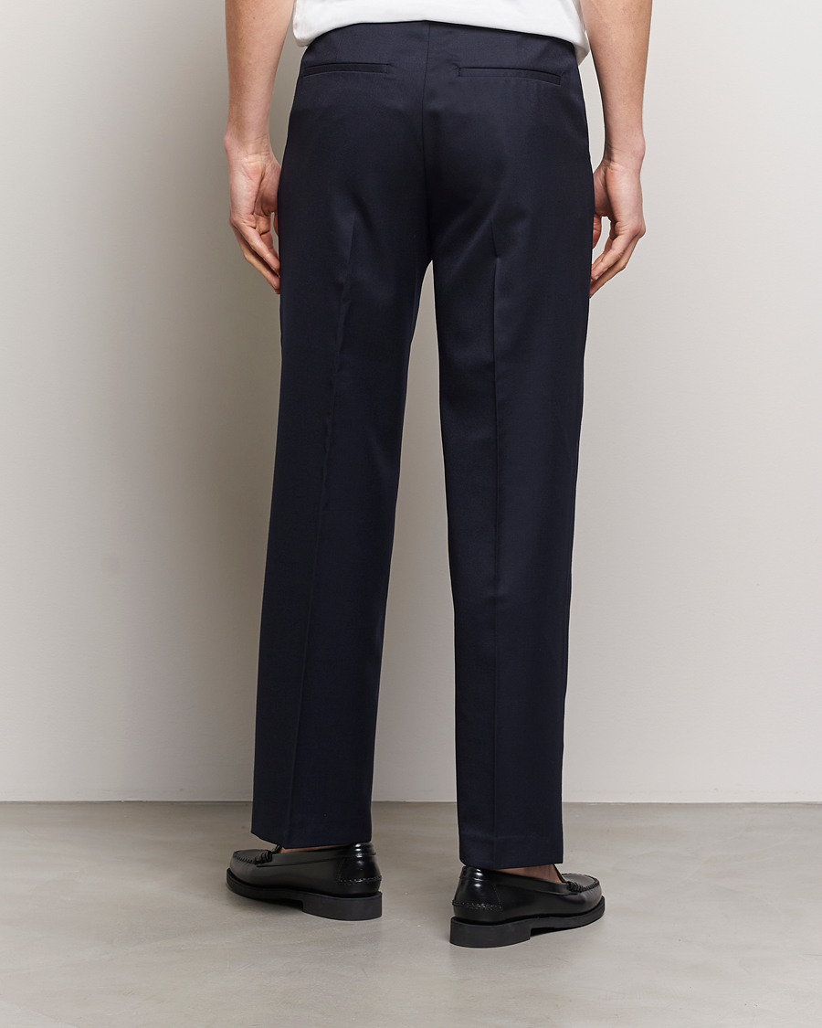 Herre | Bukser | A Day's March | Edward Relaxed Wool Trousers Navy