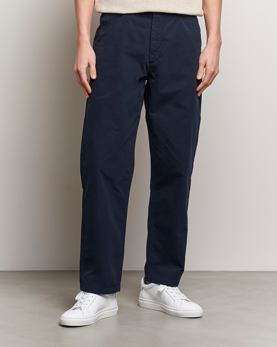 Herre |  | A Day's March | Redwood Light Cotton Trousers Navy