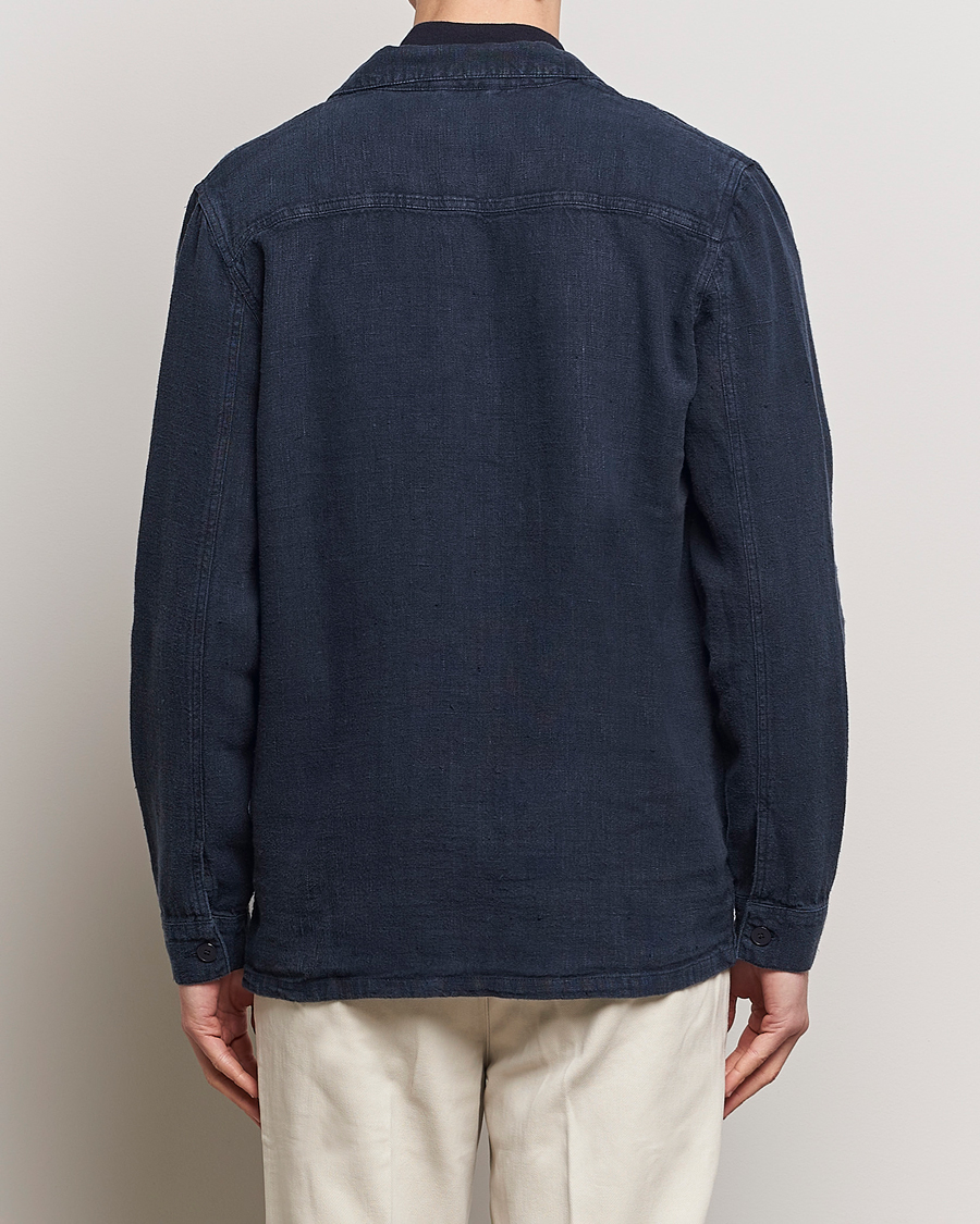 Herre | Jakker | A Day's March | Banagher Linen Overshirt Navy