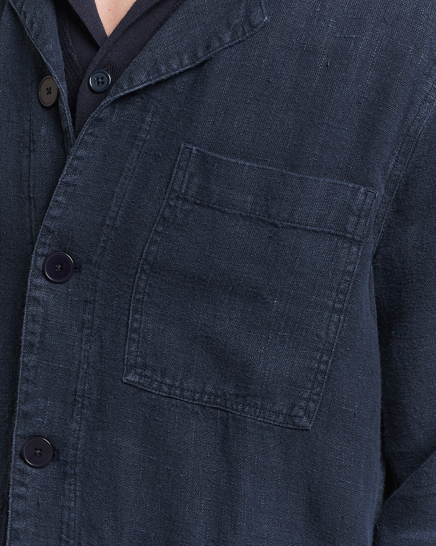 Herre | Jakker | A Day's March | Banagher Linen Overshirt Navy