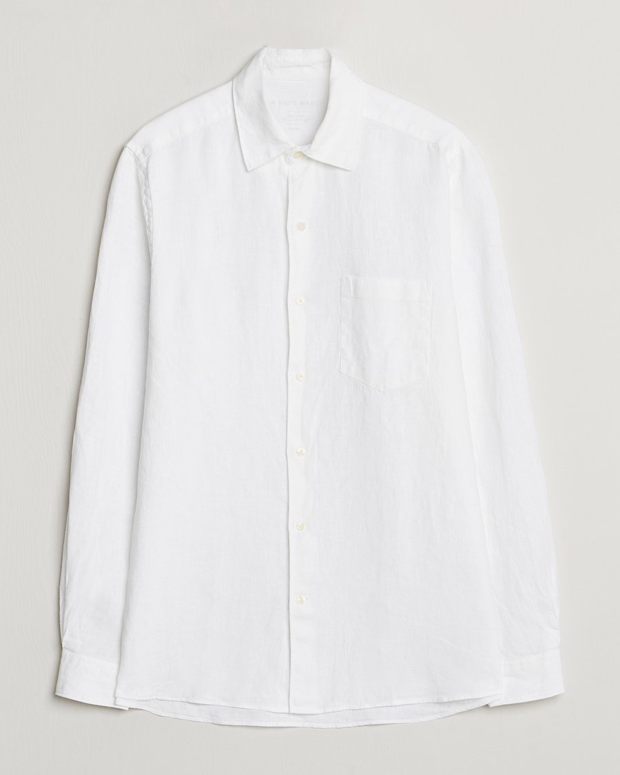 Herre | Skjorter | A Day's March | Abu Linen Shirt White