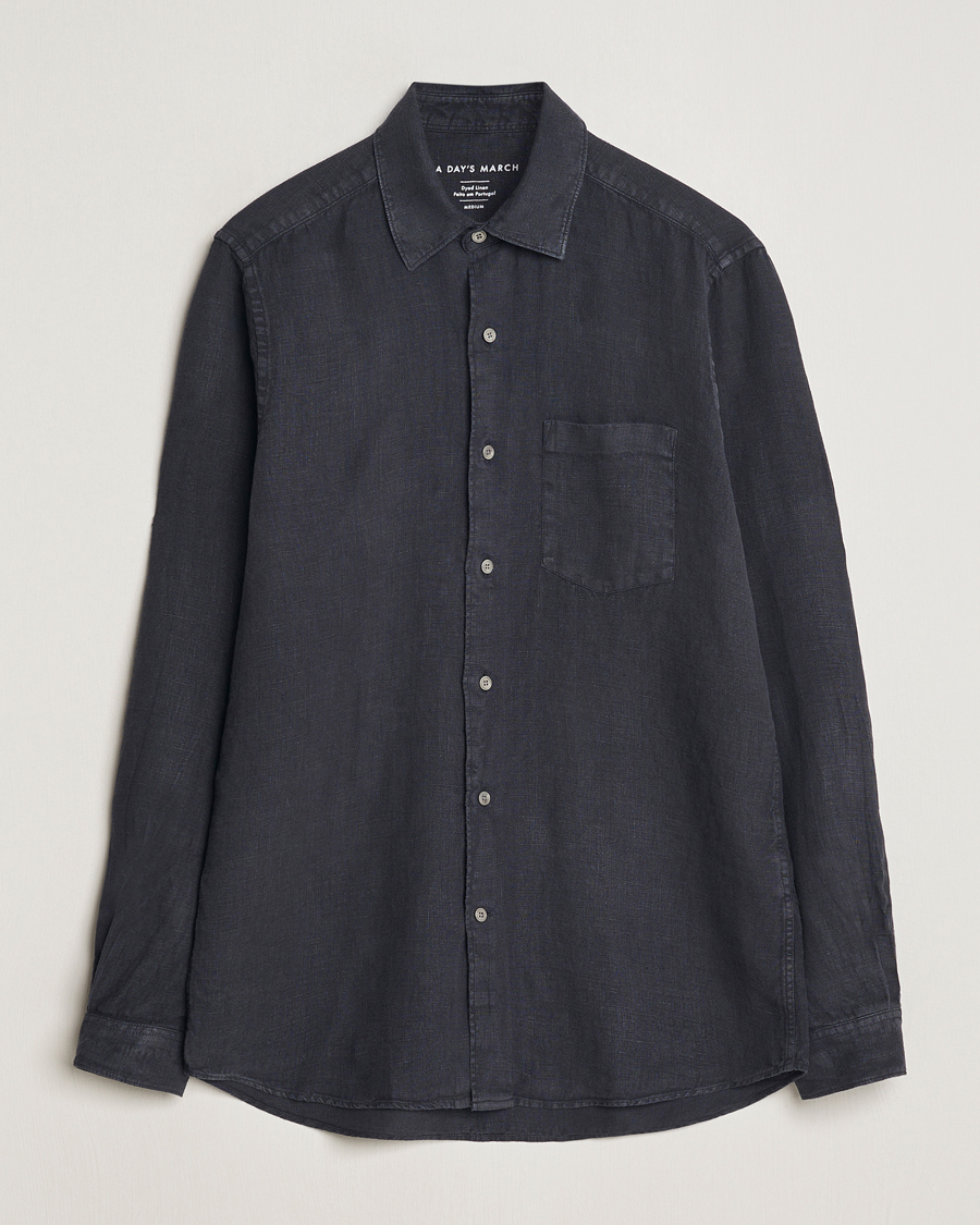 Herre |  | A Day's March | Abu Linen Shirt Off Black