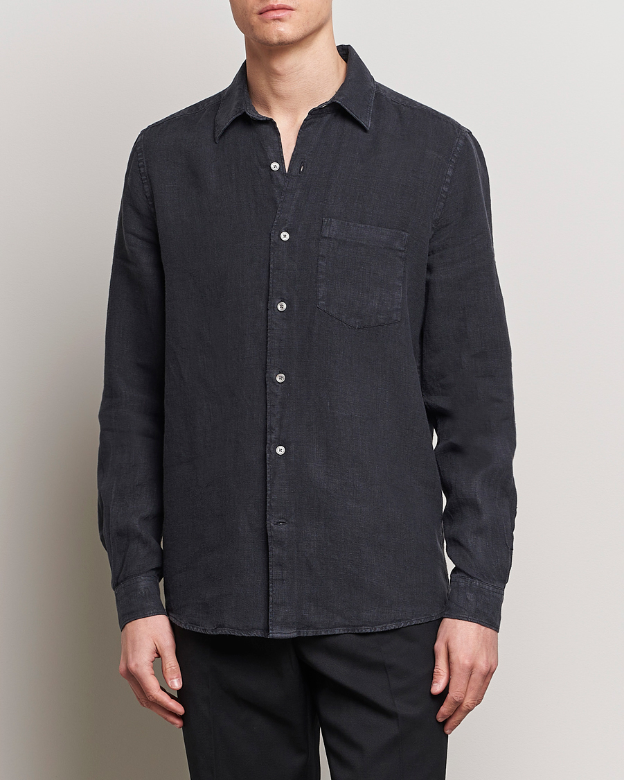 Herre | Contemporary Creators | A Day's March | Abu Linen Shirt Off Black