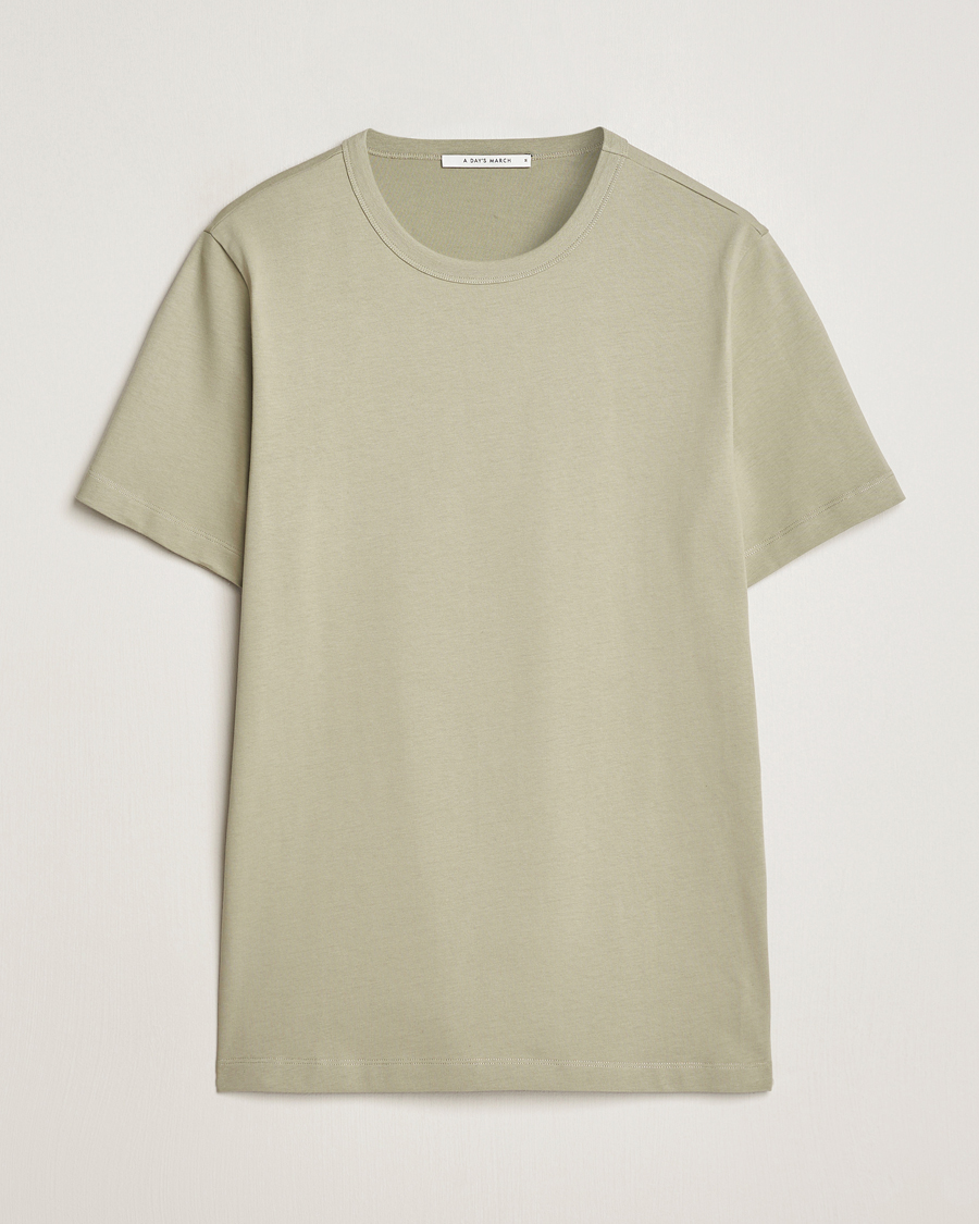 Herre | T-Shirts | A Day's March | Heavy T-Shirt Green Tea