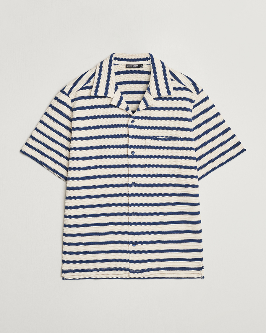 Herre | Skjorter | J.Lindeberg | Tiro Resort Stripe Shirt Estate Blue