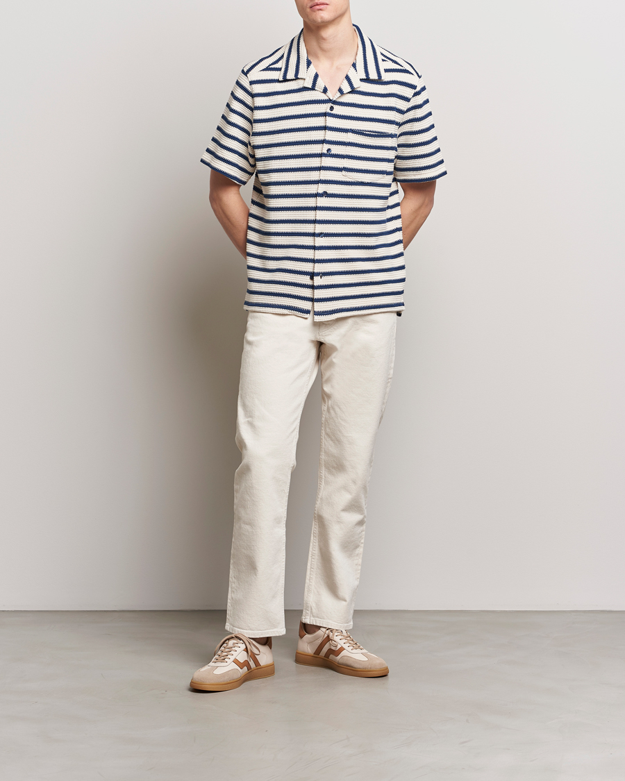 Herre | Skjorter | J.Lindeberg | Tiro Resort Stripe Shirt Estate Blue