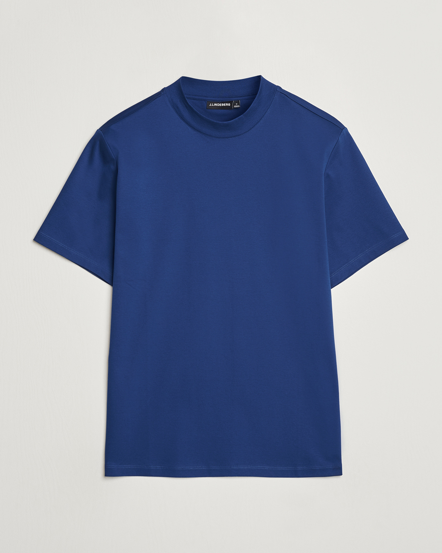 Herre | Nytt i butikken | J.Lindeberg | Ace Mock Neck T-Shirt Estate Blue