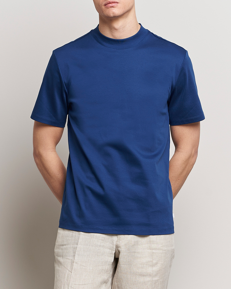 Herre | Business & Beyond | J.Lindeberg | Ace Mock Neck T-Shirt Estate Blue