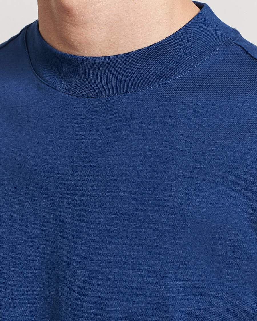 Herre | T-Shirts | J.Lindeberg | Ace Mock Neck T-Shirt Estate Blue