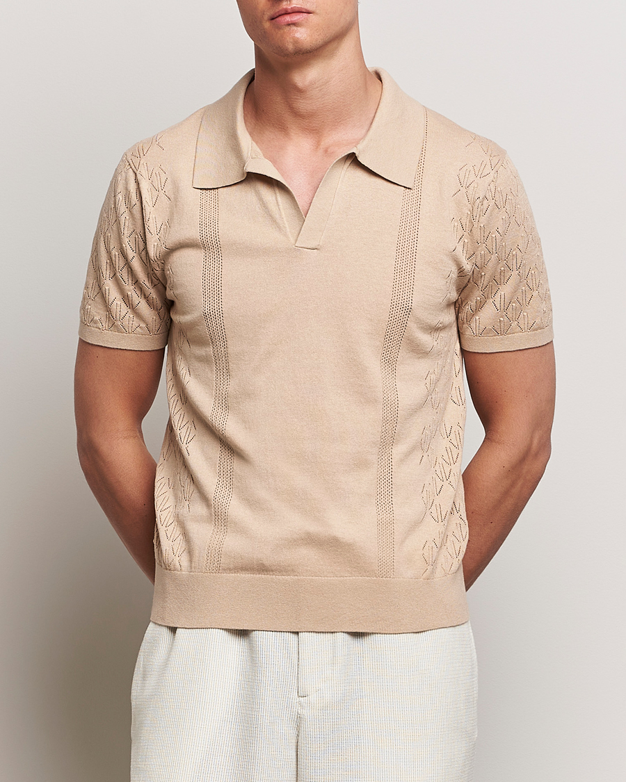 Herr | Nya produktbilder | J.Lindeberg | Ringo Open Collar Safari Beige