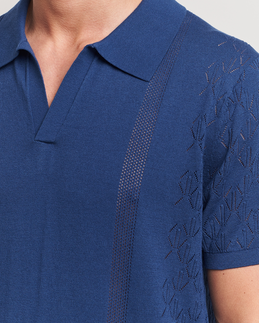 Herre | Pikéer | J.Lindeberg | Ringo Open Collar Estate Blue