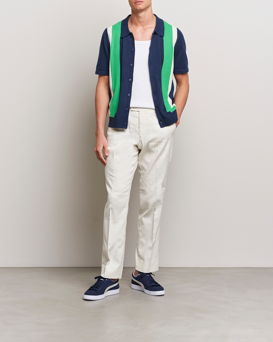 Herre | Skjorter | J.Lindeberg | Reymond Structure Knit Estate Blue