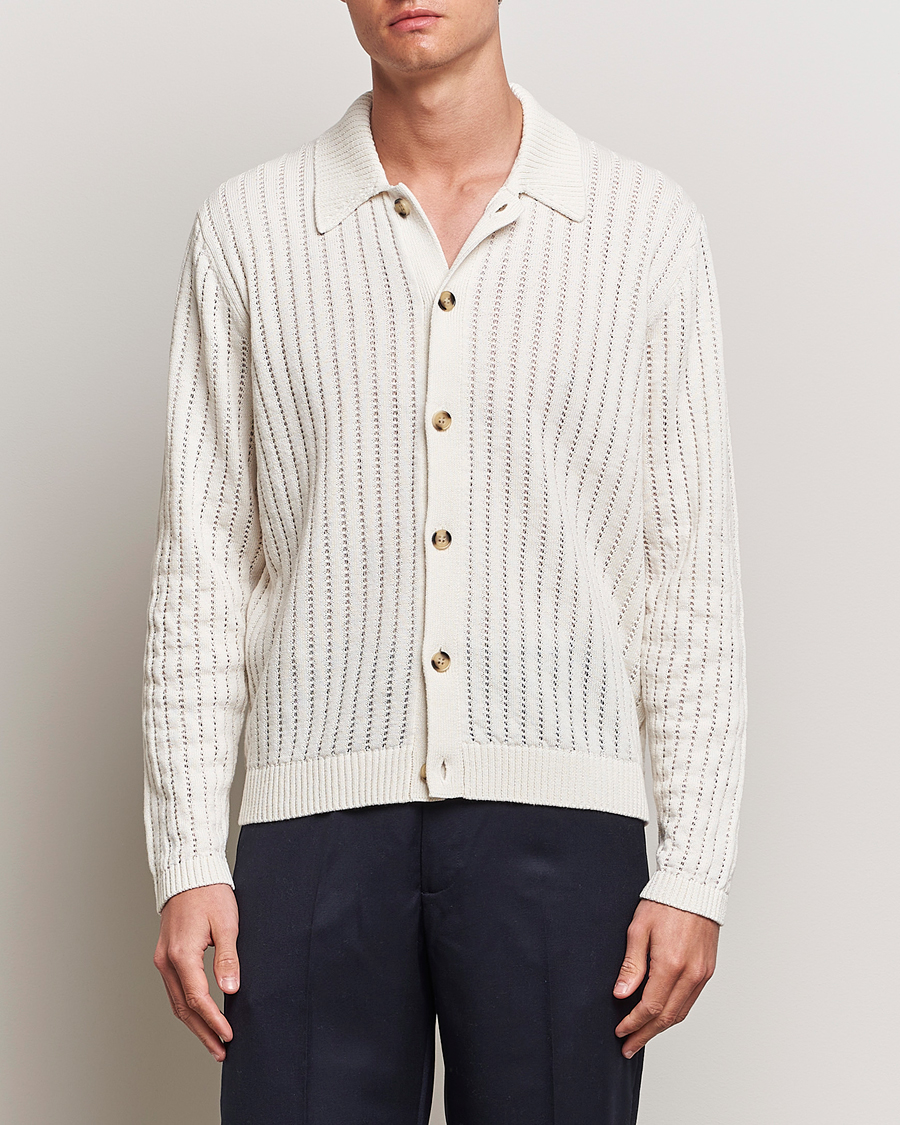 Herre | Nytt i butikken | J.Lindeberg | Edmondo Collar Cardigan Cloud White