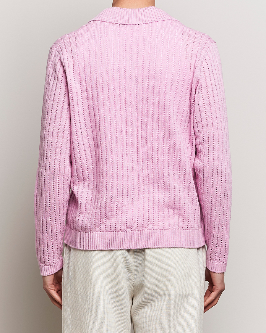 Herre | Gensere | J.Lindeberg | Edmondo Collar Cardigan Pink Lavender
