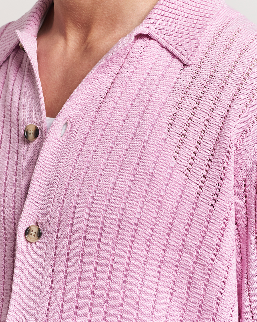 Herre | Gensere | J.Lindeberg | Edmondo Collar Cardigan Pink Lavender