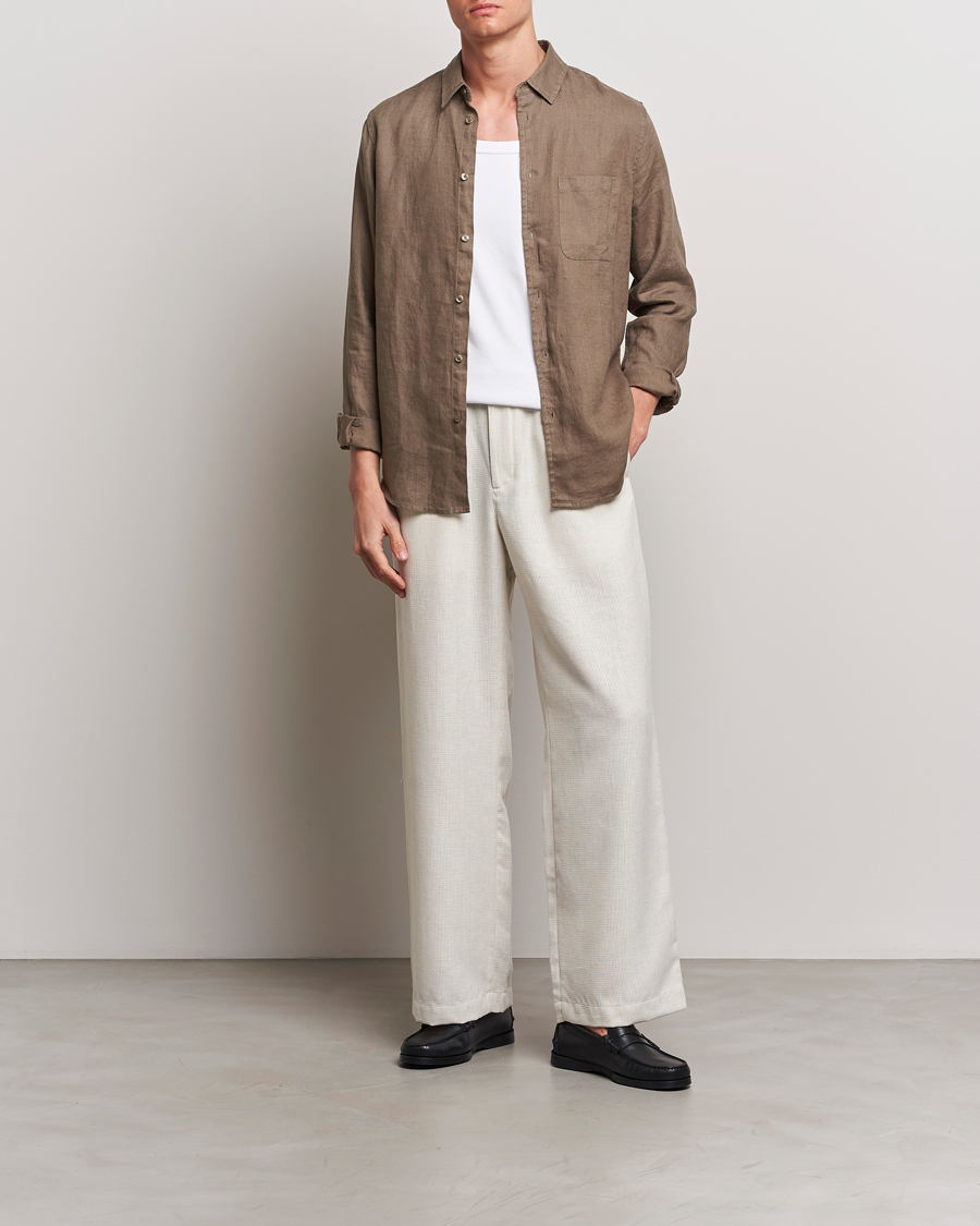 Herre | Bukser | J.Lindeberg | Noah Wide Linen Pants Safari Beige
