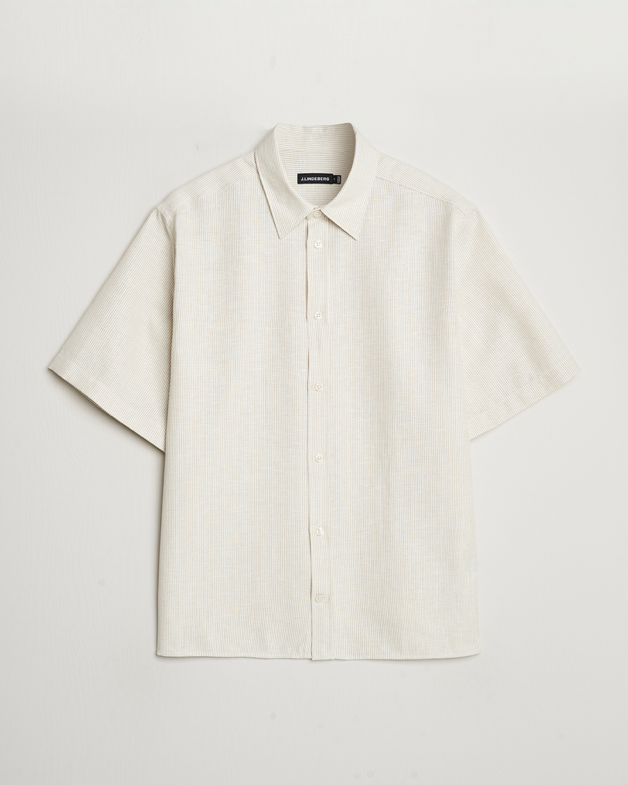 Herre | Skjorter | J.Lindeberg | Lund Linen Mix Shirt Safari Beige