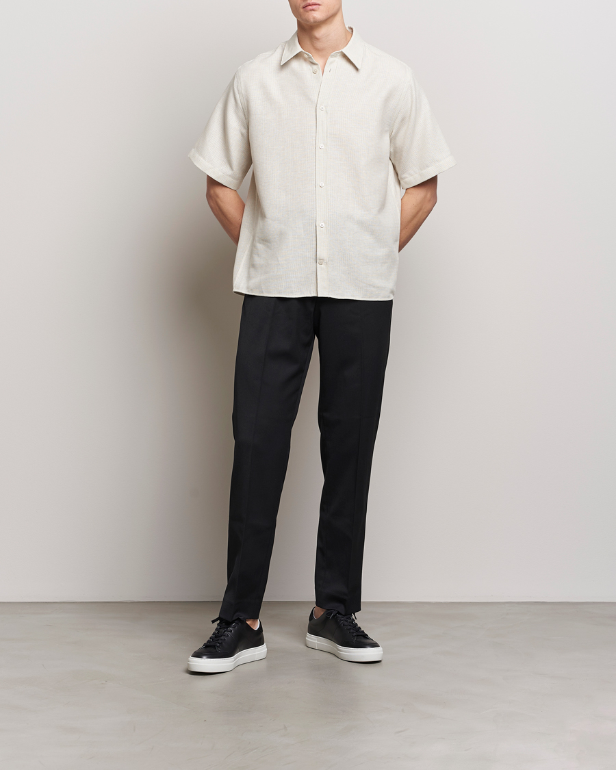 Herre | Skjorter | J.Lindeberg | Lund Linen Mix Shirt Safari Beige