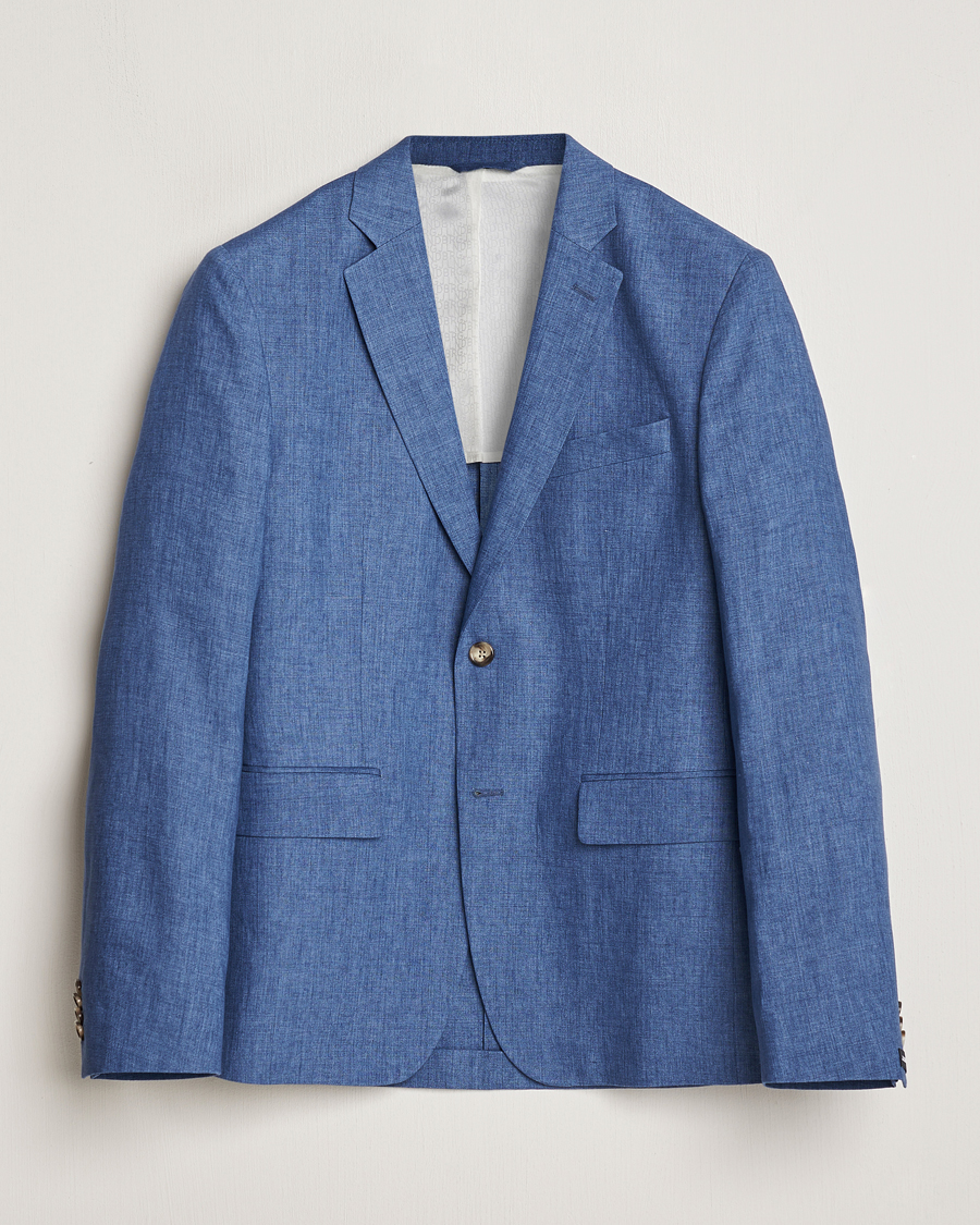 Herre | Dressjakker | J.Lindeberg | Hopper U Super Linen Blazer Chambray Blue
