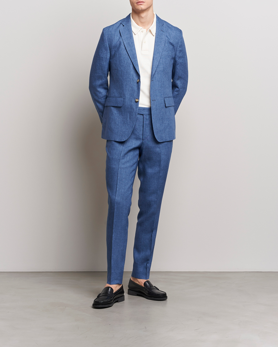 Herre | Dressjakker | J.Lindeberg | Hopper U Super Linen Blazer Chambray Blue