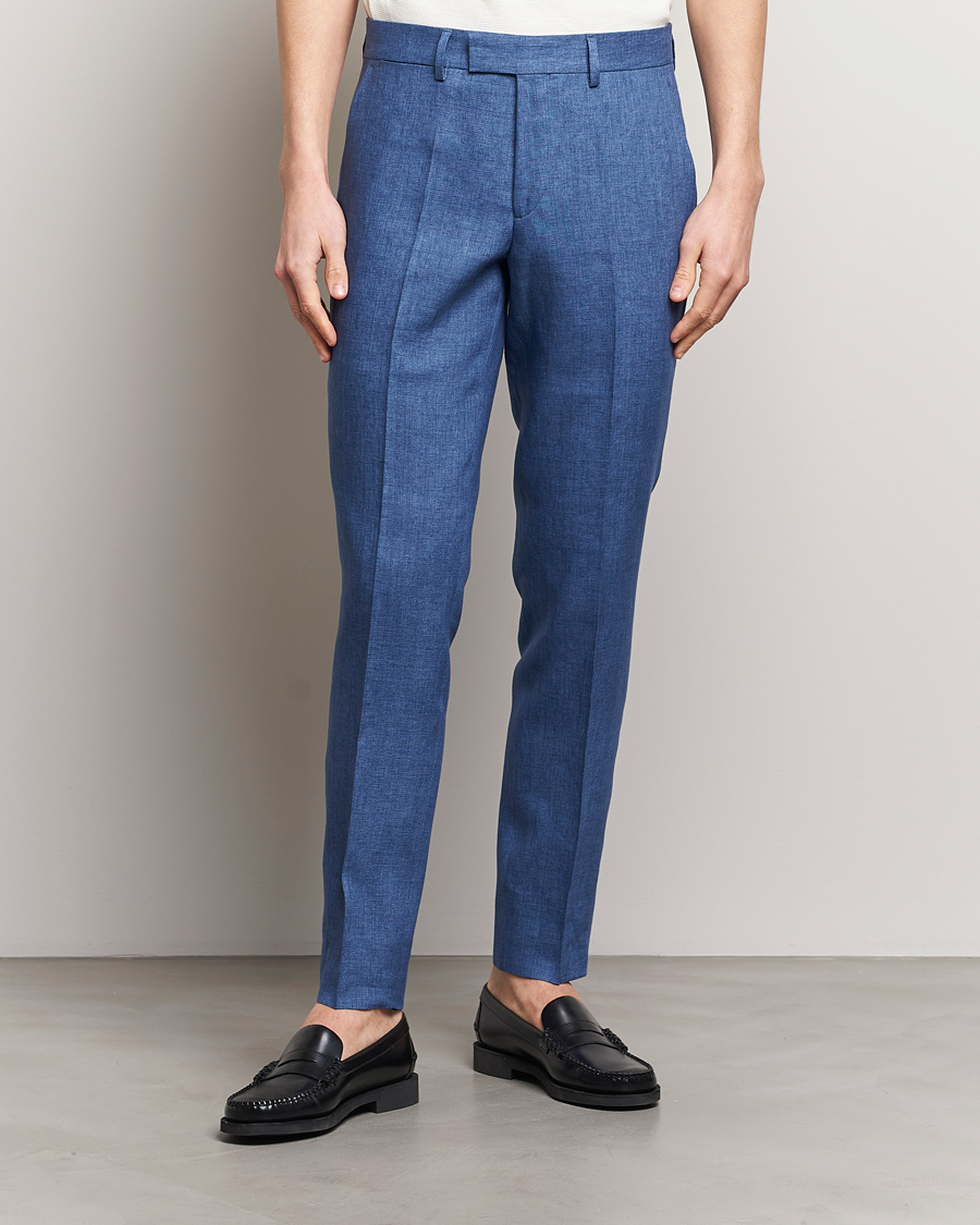 Herre | Linbukser | J.Lindeberg | Grant Super Linen Pants Chambray Blue