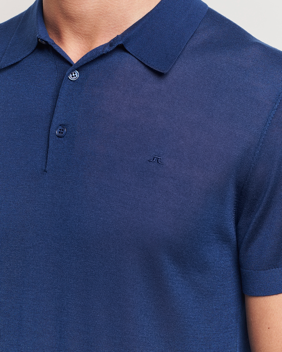 Herre | Pikéer | J.Lindeberg | Ridge Lyocell Silk Polo Estate Blue