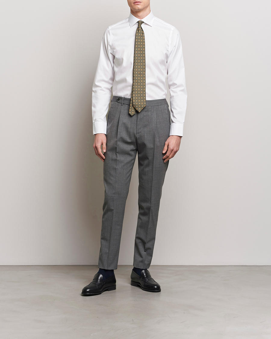 Herr |  | Oscar Jacobson | Slim Fit Cut Away Non Iron Twill Optical White