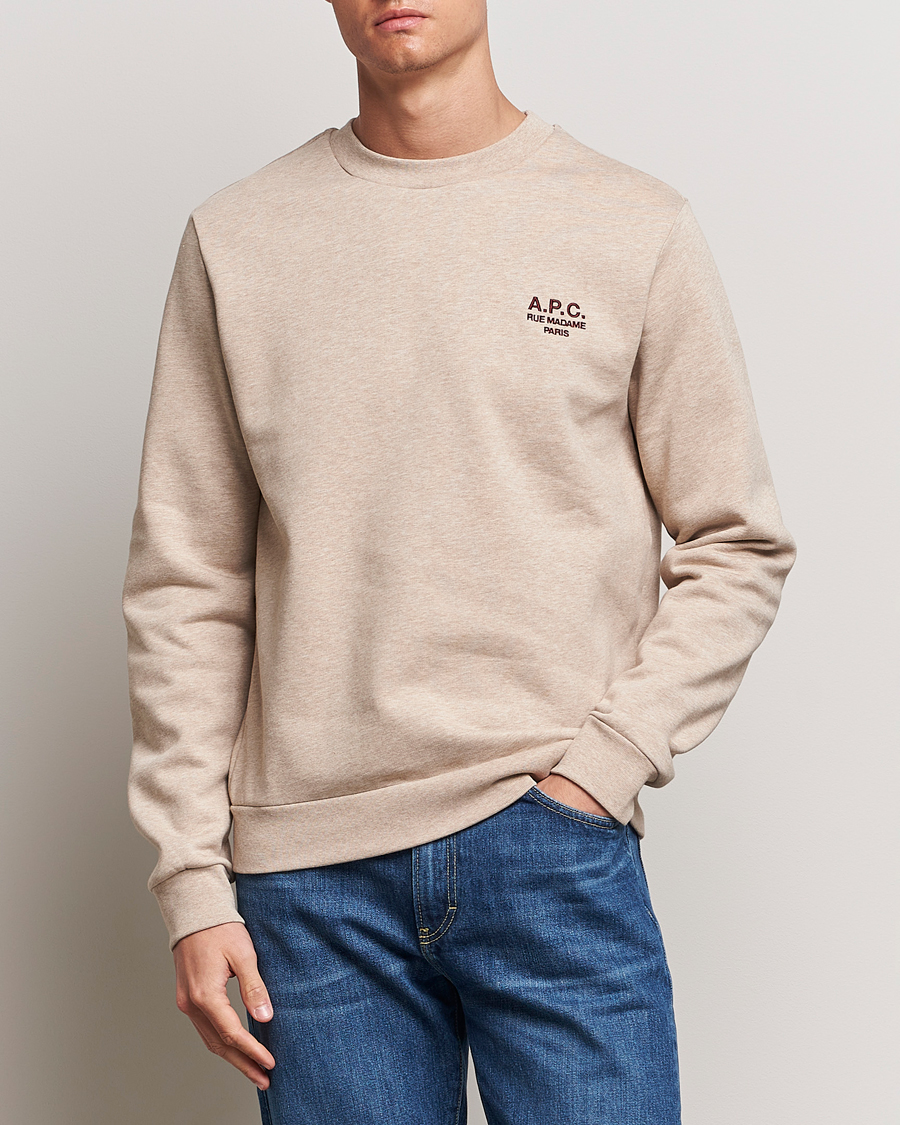 Herre | Nytt i butikken | A.P.C. | Sweatshirt Rue Madame Beige Chine