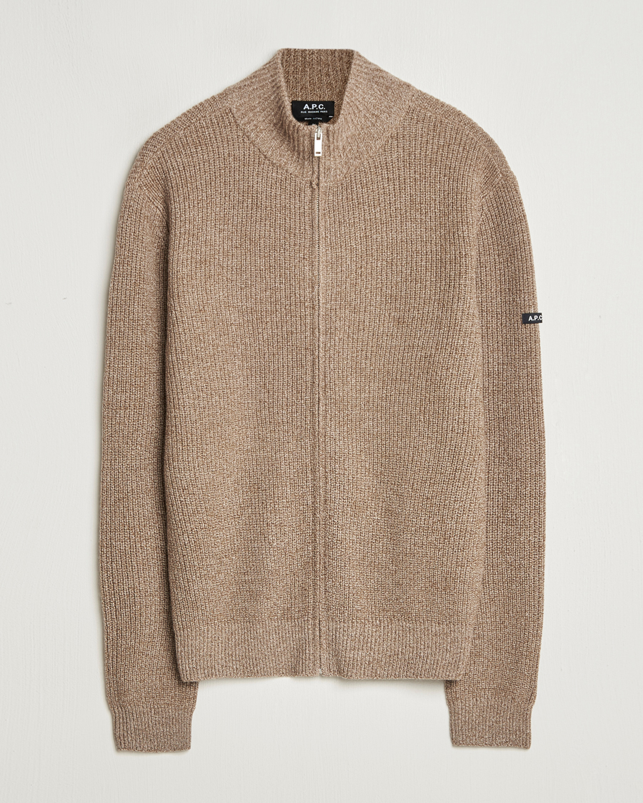 Herre | Gensere | A.P.C. | Heath Merino Wool Cardigan Marron Chine