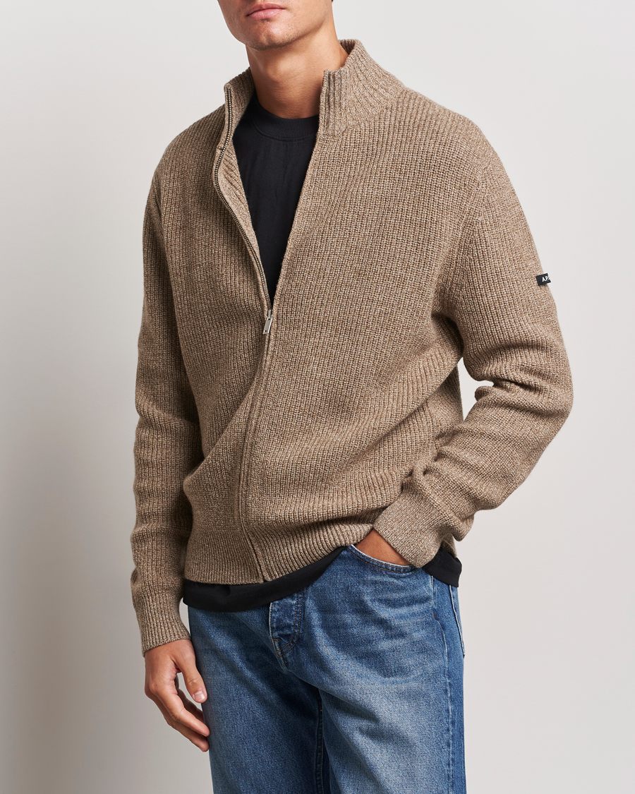 Herre | Gensere | A.P.C. | Heath Merino Wool Cardigan Marron Chine