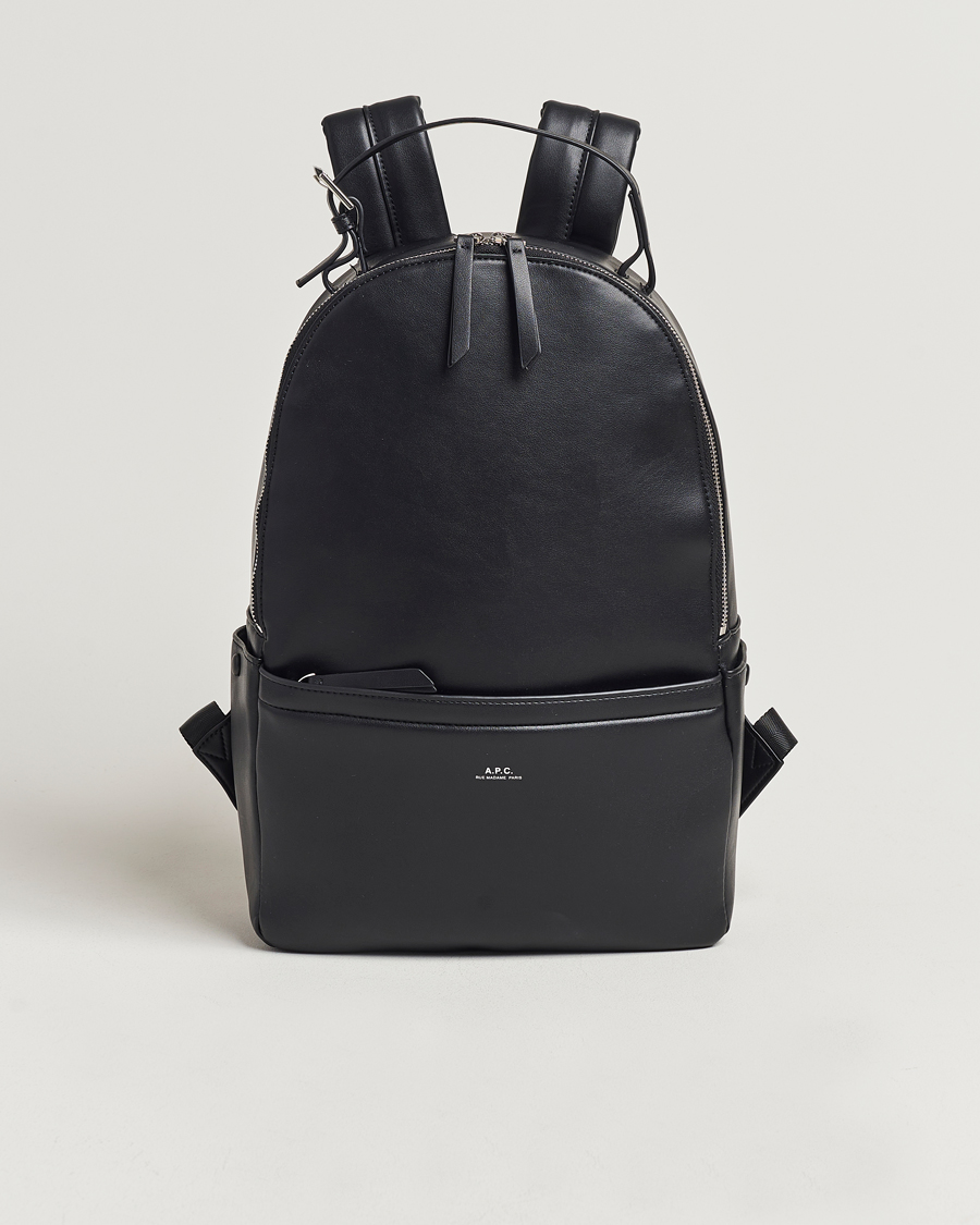Herre | A.P.C. Sac Leather Backpack Black | A.P.C. | Sac Leather Backpack Black