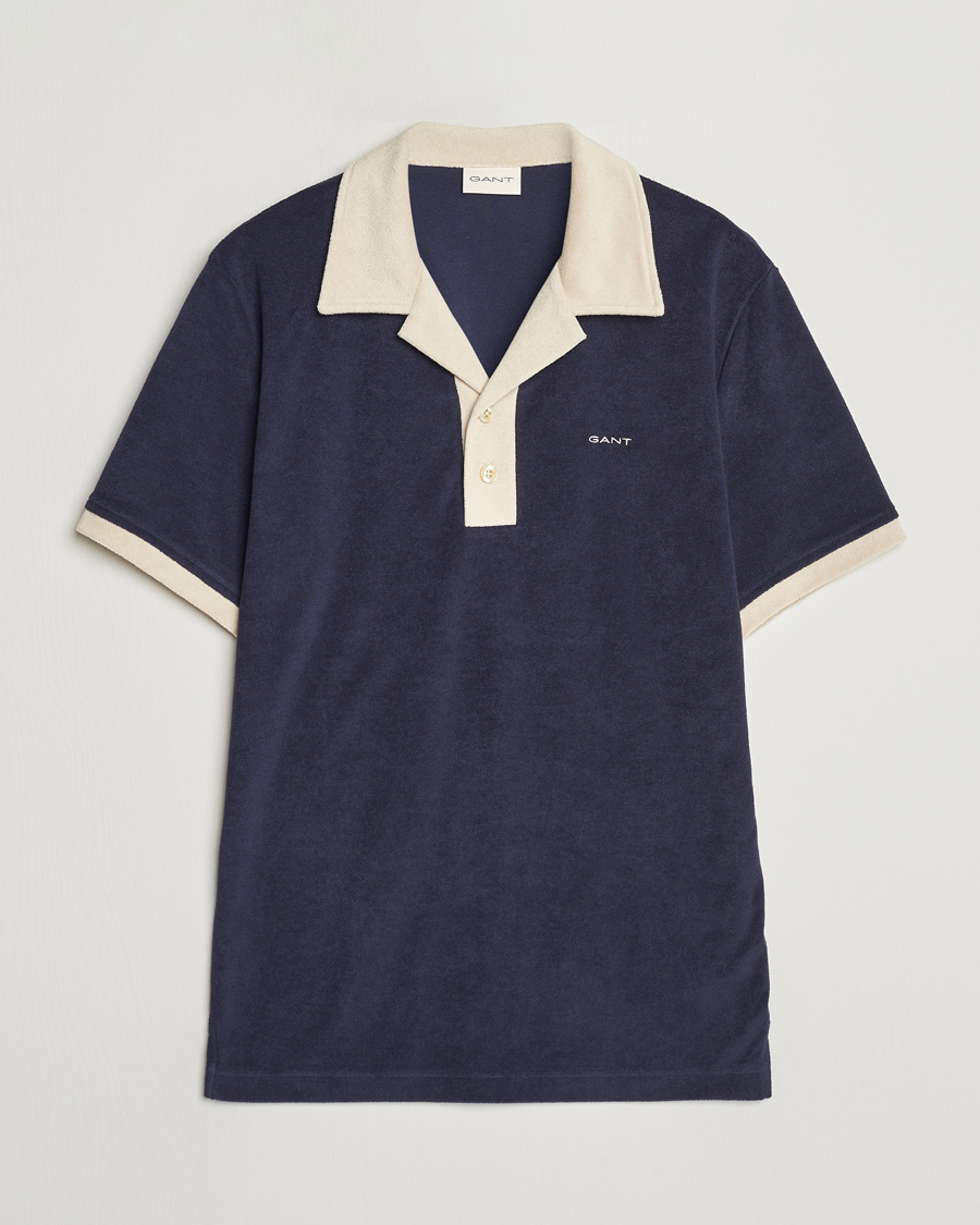Herre | Pikéer | GANT | Towelling Resort Collar Polo Evening Blue