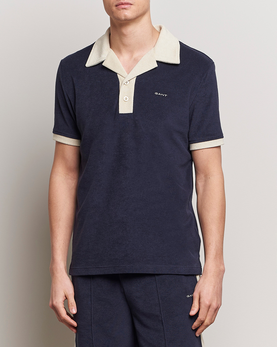 Herre | Nytt i butikken | GANT | Towelling Resort Collar Polo Evening Blue