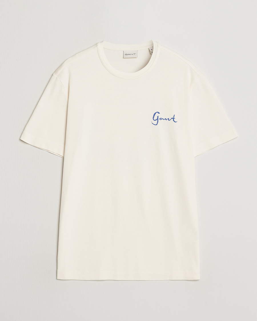 Herre | T-Shirts | GANT | Graphic Printed T-Shirt Cream