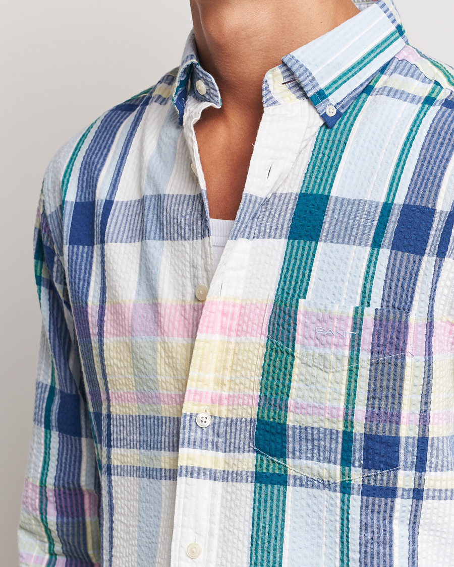 Herre | Skjorter | GANT | Reg Seersucker Madras Shirt Multi