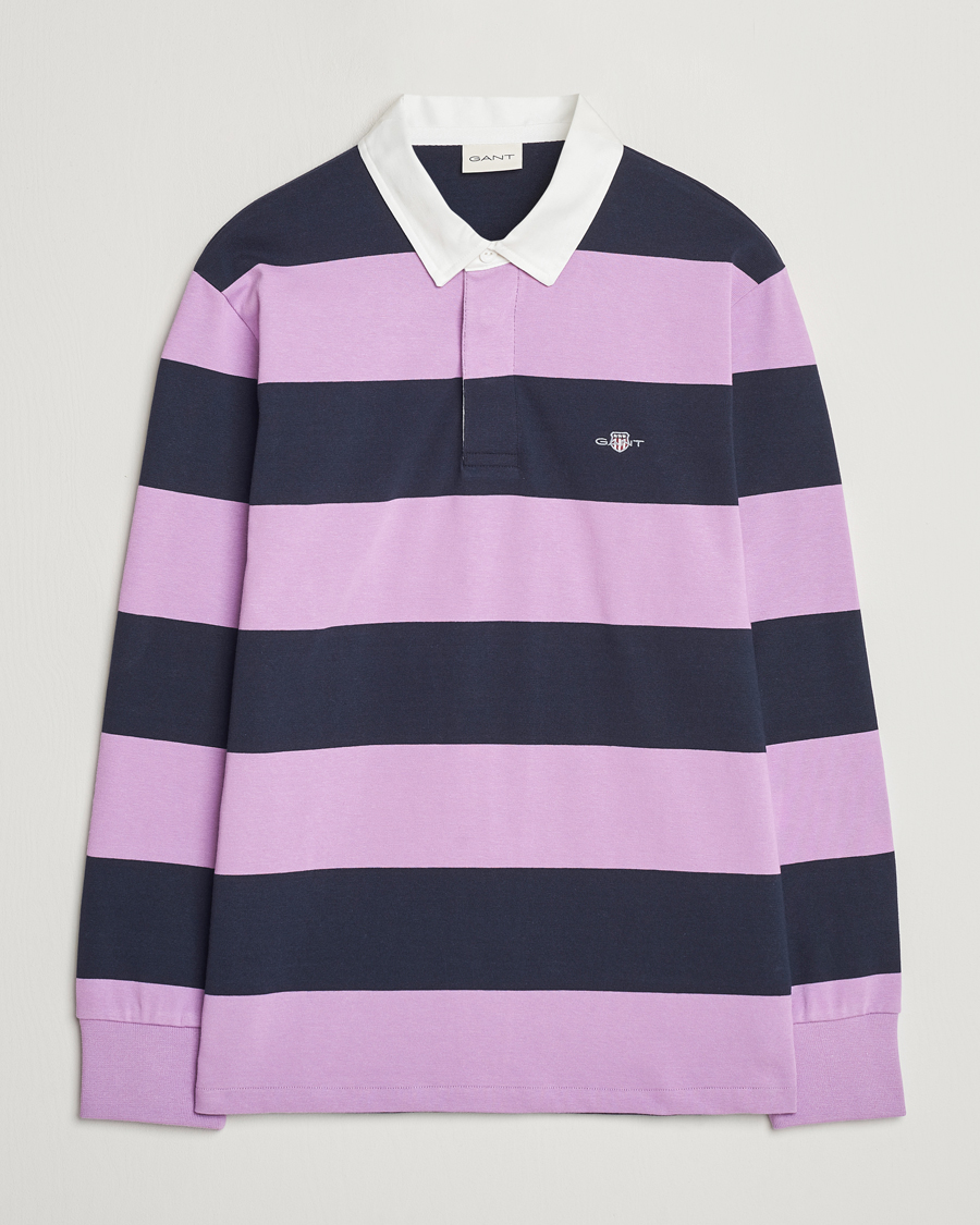 Herre | Gensere | GANT | Reg Shield Striped Heavy Rugger Orchid Lilac