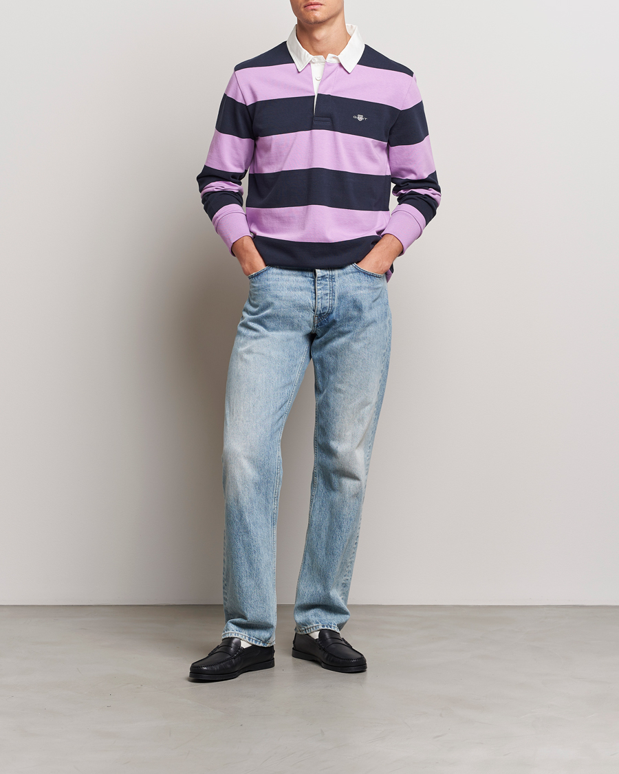 Herre | Gensere | GANT | Reg Shield Striped Heavy Rugger Orchid Lilac