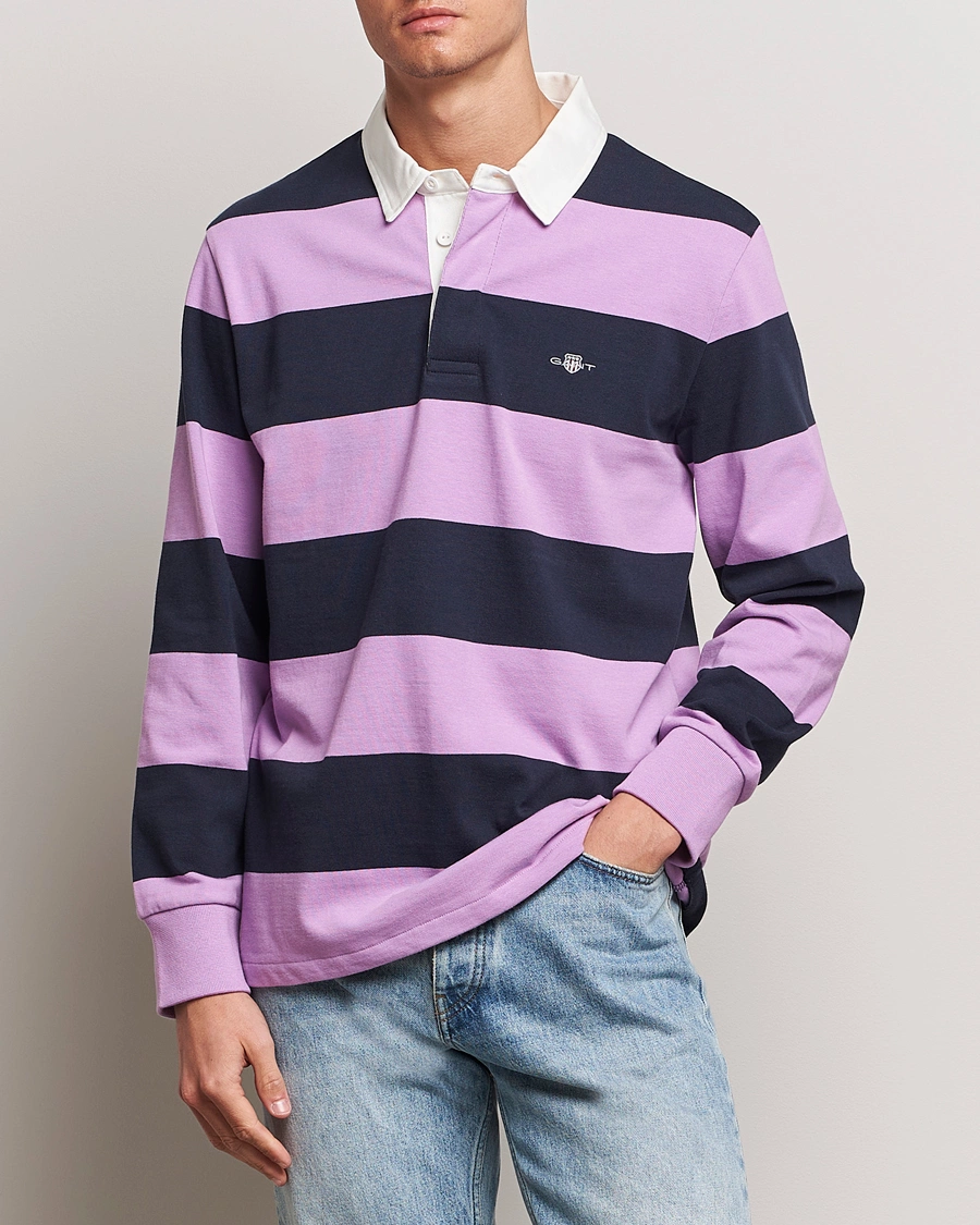 Herre | Preppy Authentic | GANT | Reg Shield Striped Heavy Rugger Orchid Lilac