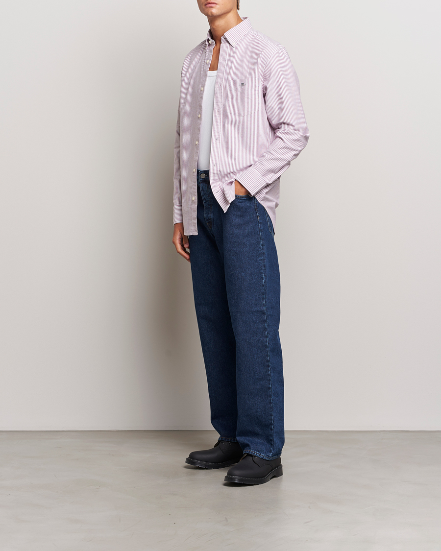Herre | Skjorter | GANT | Reg Oxford Banker Stripe Shirt Pale Syren