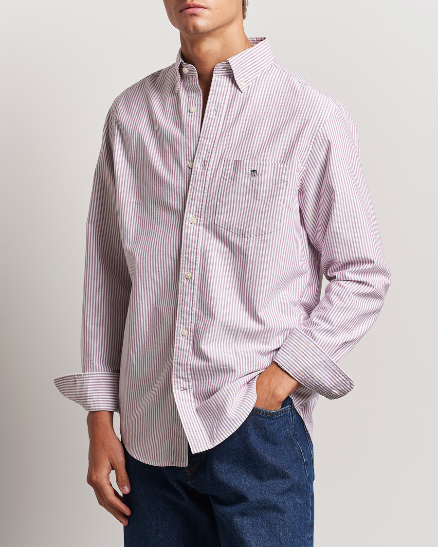 Herre | Skjorter | GANT | Reg Oxford Banker Stripe Shirt Pale Syren