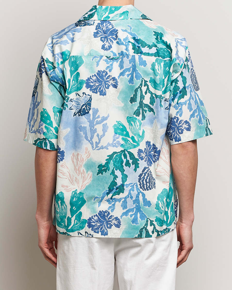 Herre | Skjorter | Gant | Camp Collar Sea Print Short Sleeve Shirt Rich Blue