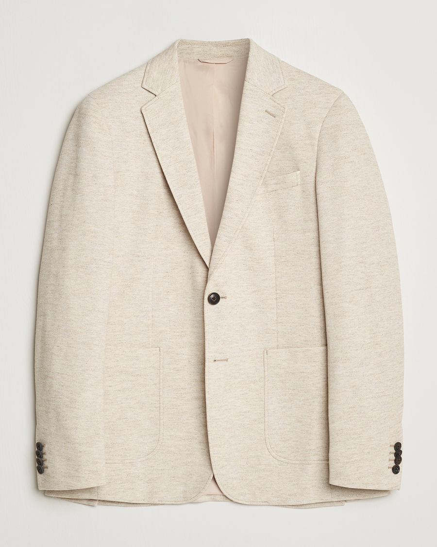 Herre | Dressjakker | GANT | Slim Cotton/Linen Jersey Blazer Seed Melange