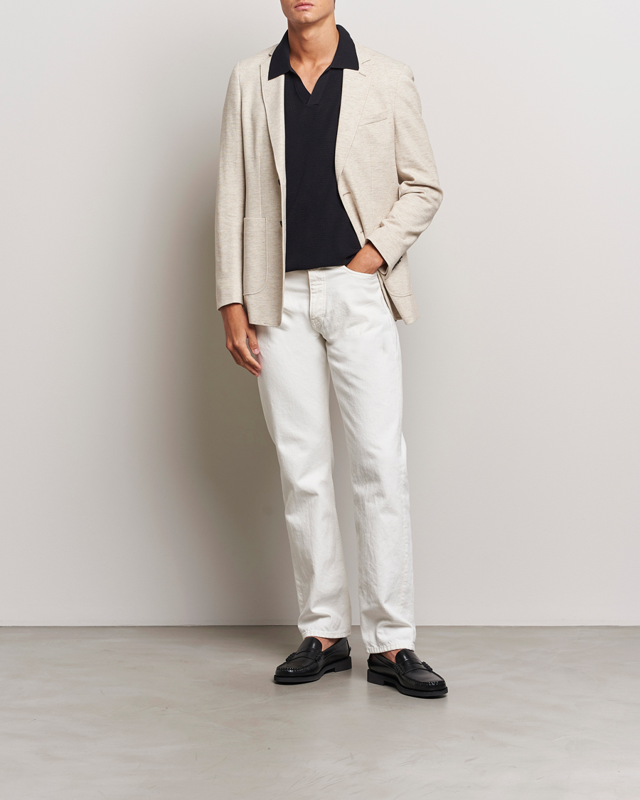 Herre | Dressjakker | GANT | Slim Cotton/Linen Jersey Blazer Seed Melange