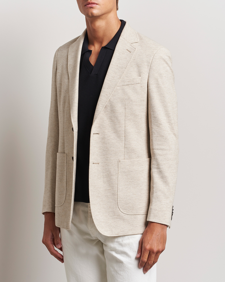Herre | Dressjakker | GANT | Slim Cotton/Linen Jersey Blazer Seed Melange