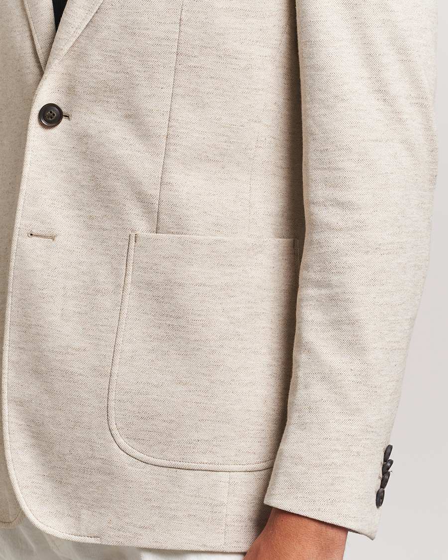 Herre | Dressjakker | GANT | Slim Cotton/Linen Jersey Blazer Seed Melange