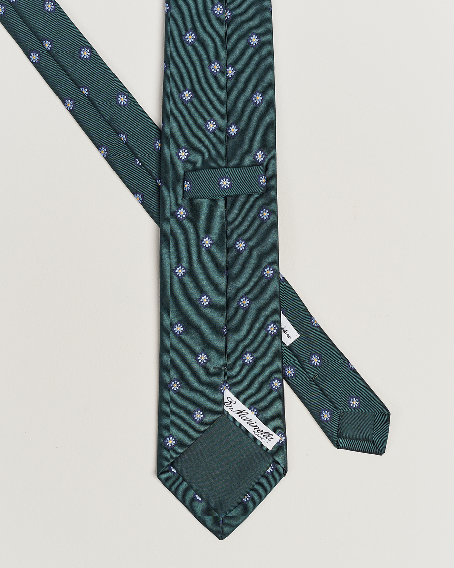 Herre | Slips | E. Marinella | 3-Fold Jacquard Silk Tie Dark Green