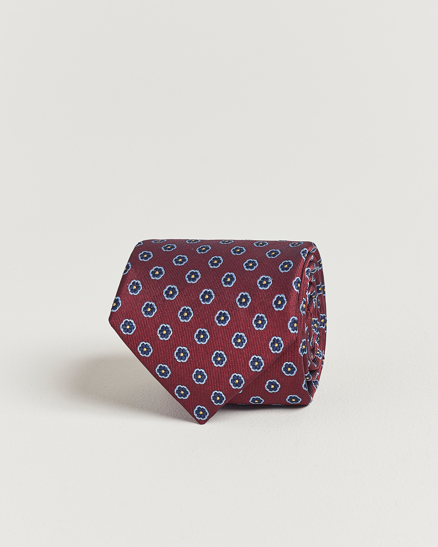 Herre |  | E. Marinella | 3-Fold Jacquard Silk Tie Burgundy