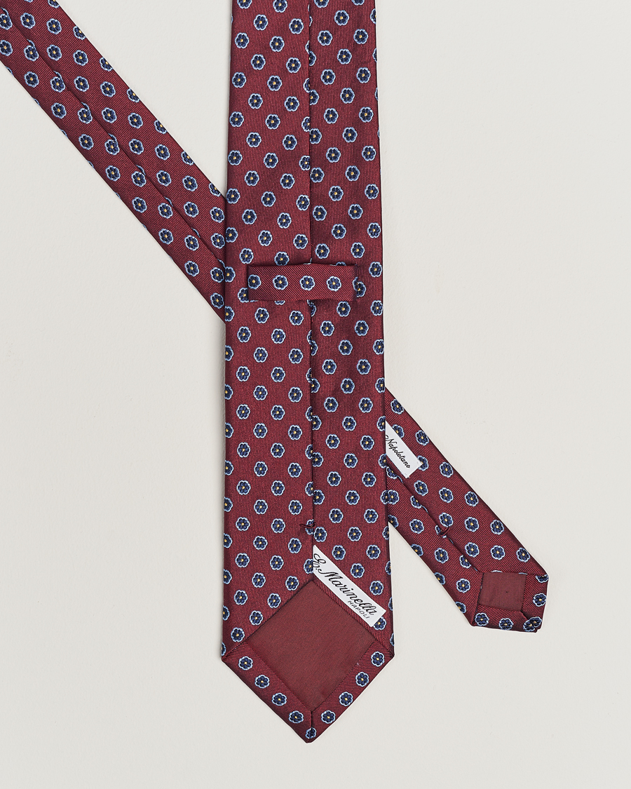 Herre | Slips | E. Marinella | 3-Fold Jacquard Silk Tie Burgundy