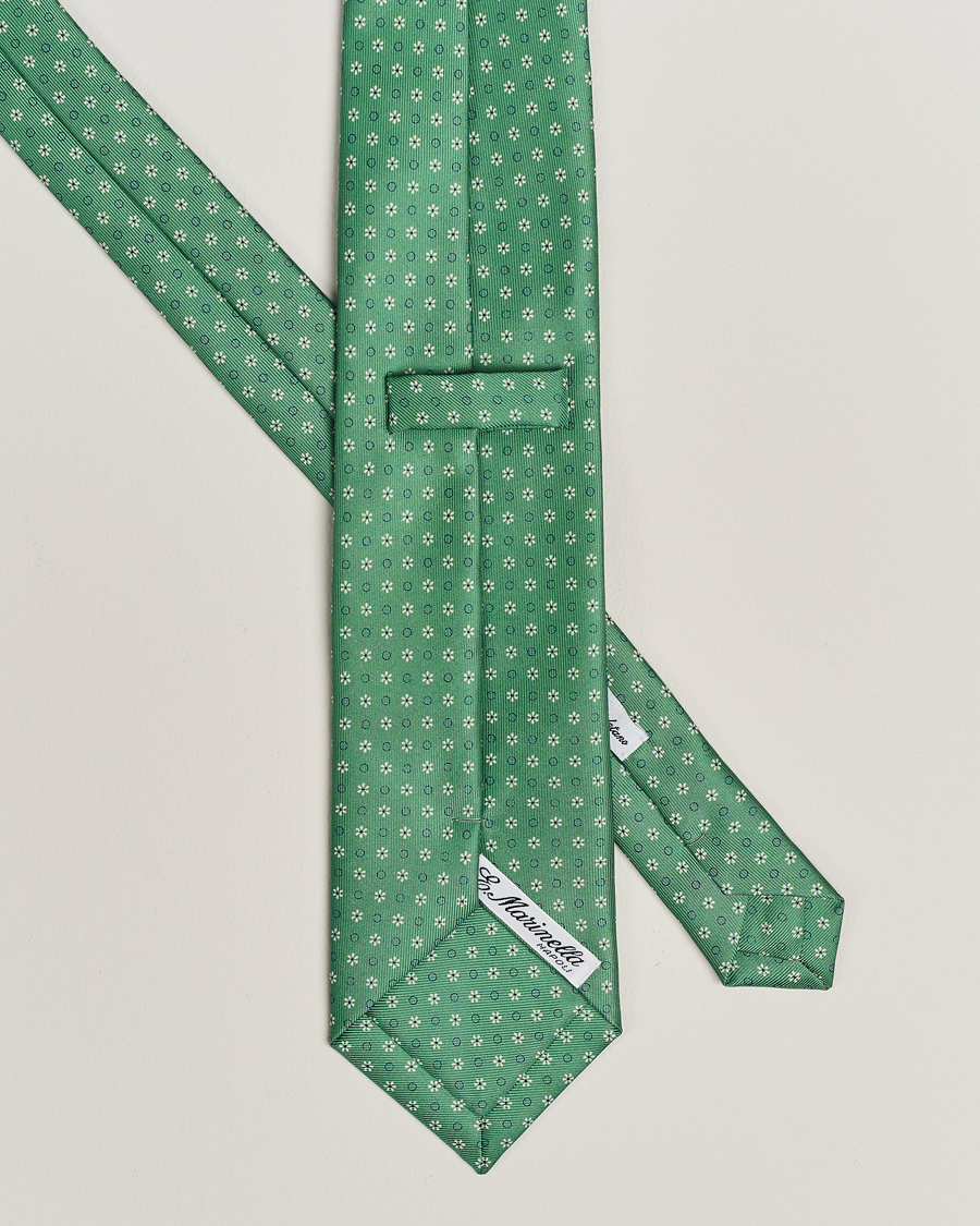 Herre | Slips | E. Marinella | 3-Fold Printed Silk Tie Green