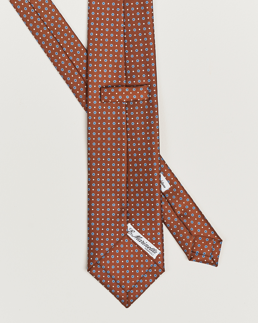 Herre | Assesoarer | E. Marinella | 3-Fold Printed Silk Tie Brown